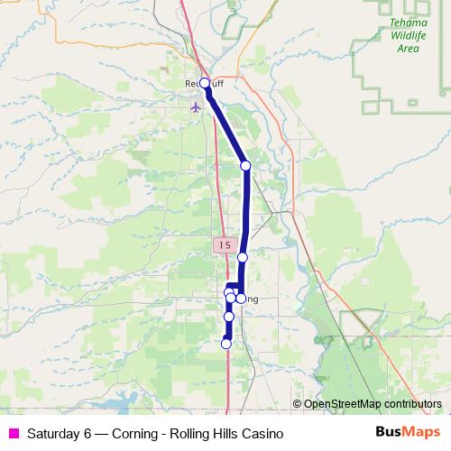 Saturday 6 bus Line Map