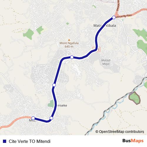 Cite Verte TO Mitendi bus Line Map