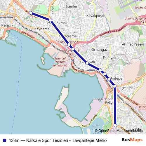 133m bus Line Map