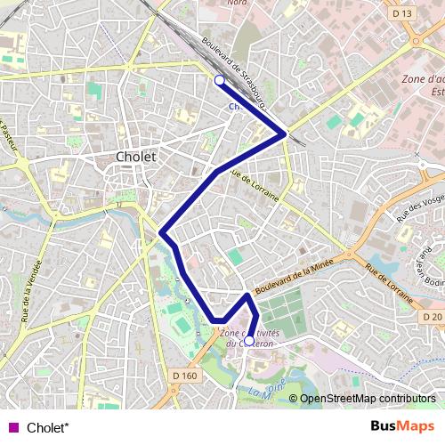 Cholet* bus Line Map