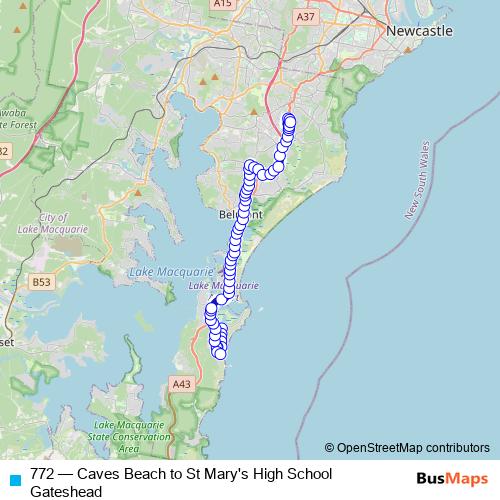 772 bus Line Map