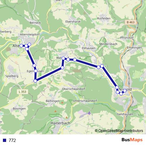 772 bus Line Map