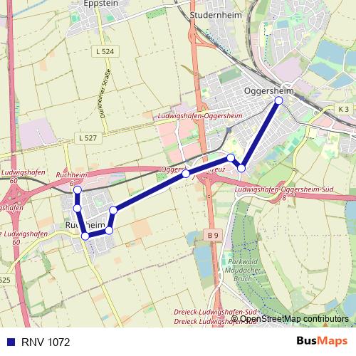 RNV 1072 bus Line Map