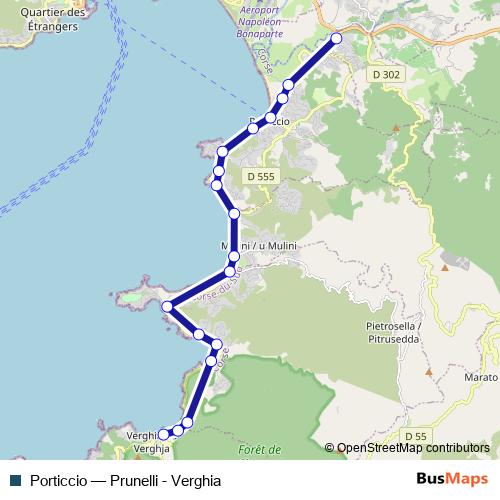 Porticcio bus Line Map