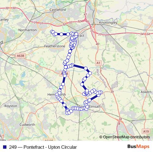 249 bus Line Map