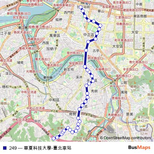 249 bus Line Map