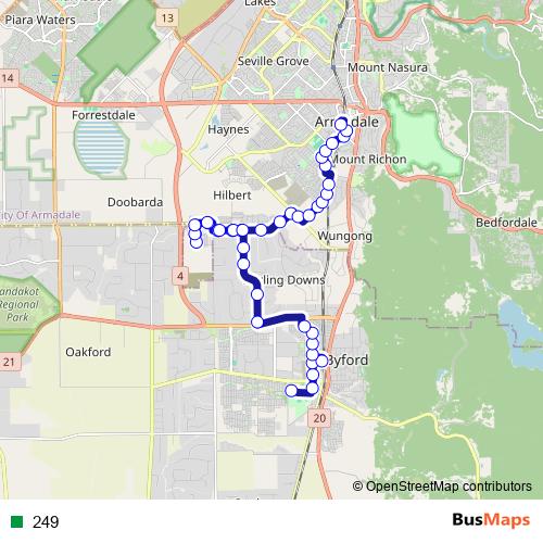 249 bus Line Map