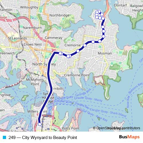 249 bus Line Map