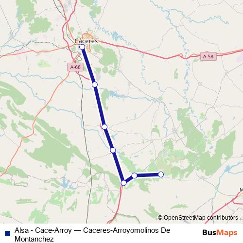 Alsa - Cace-Arroy bus Line Map