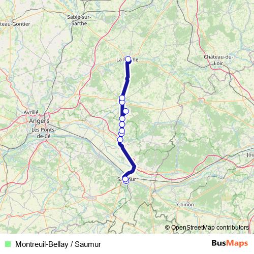 Montreuil-Bellay / Saumur bus Line Map