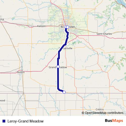Leroy-Grand Meadow bus Line Map