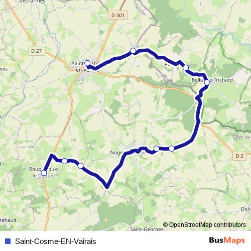 Saint-Cosme-EN-Vairais bus Line Map