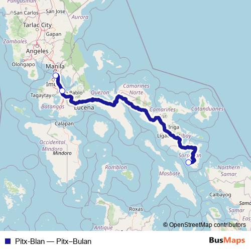Pitx-Blan bus Line Map