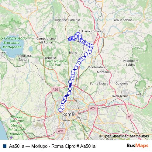 Aa501a bus Line Map