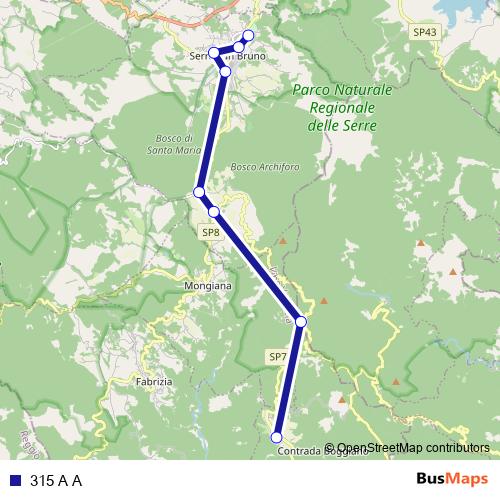 315 A A bus Line Map