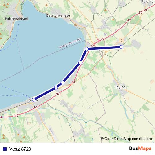 Vesz 8720 rail Line Map