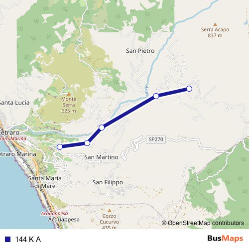 144 K A bus Line Map