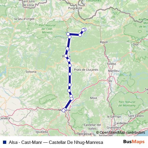 Alsa - Cast-Manr bus Line Map