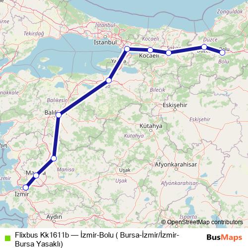 Flixbus Kk1611b bus Line Map