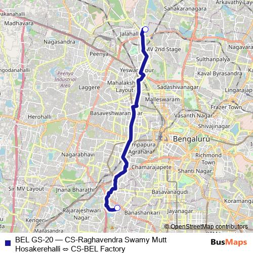 BEL GS-20 bus Line Map