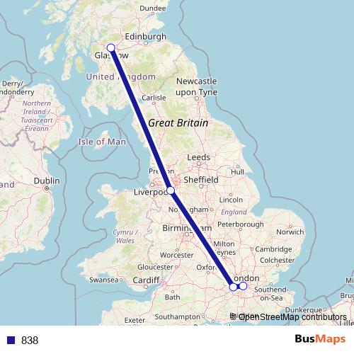 838 bus Line Map