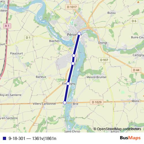 9-18-301 bus Line Map