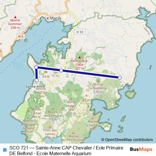 SCO 721 bus Line Map