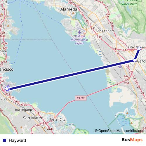 Hayward bus Line Map