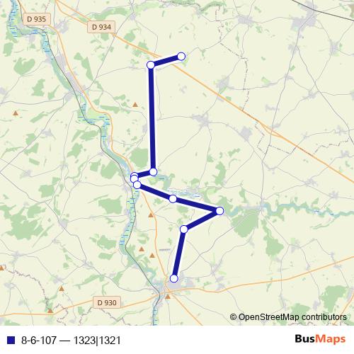 8-6-107 bus Line Map