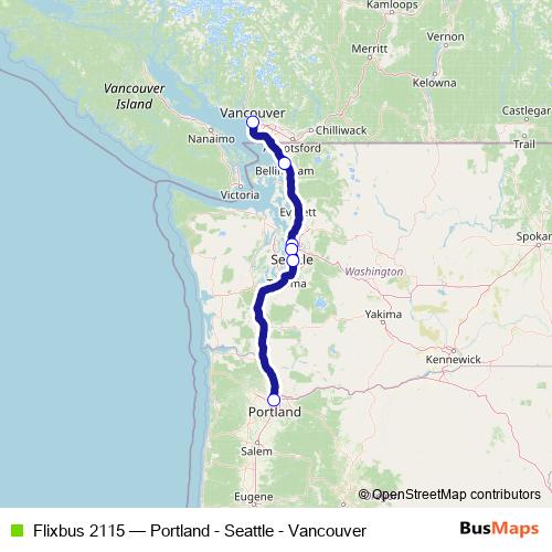Flixbus 2115 bus Line Map