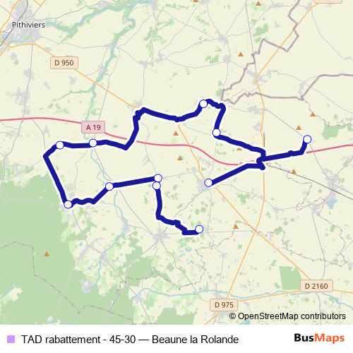 TAD rabattement - 45-30 bus Line Map