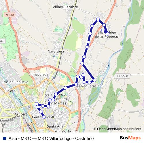 Alsa - M3 C bus Line Map