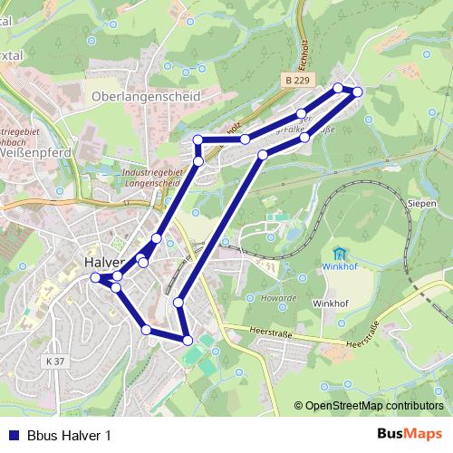 Bbus Halver 1 bus Line Map