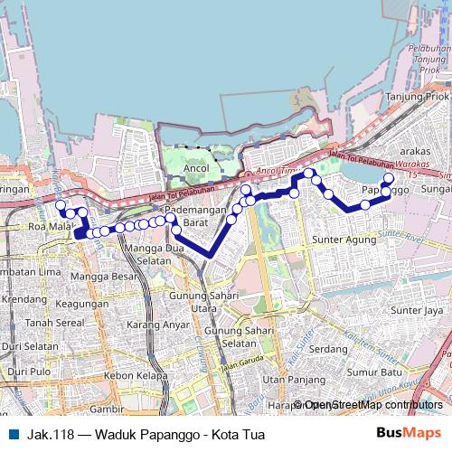 Jak.118 bus Line Map
