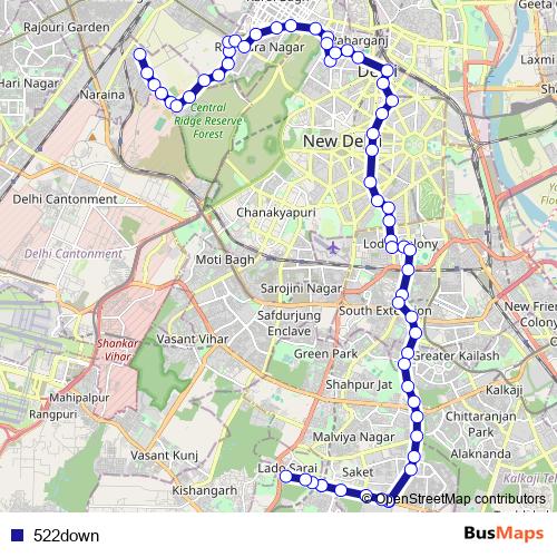 522down bus Line Map