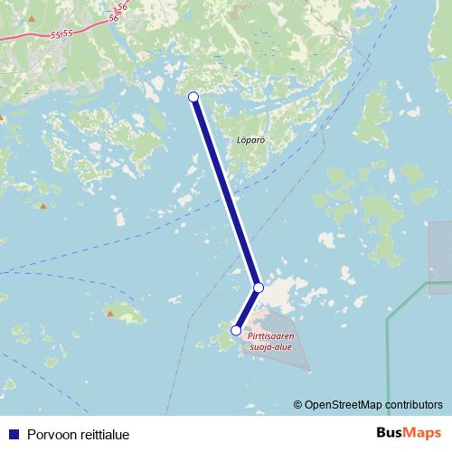 Porvoon reittialue ferry Line Map