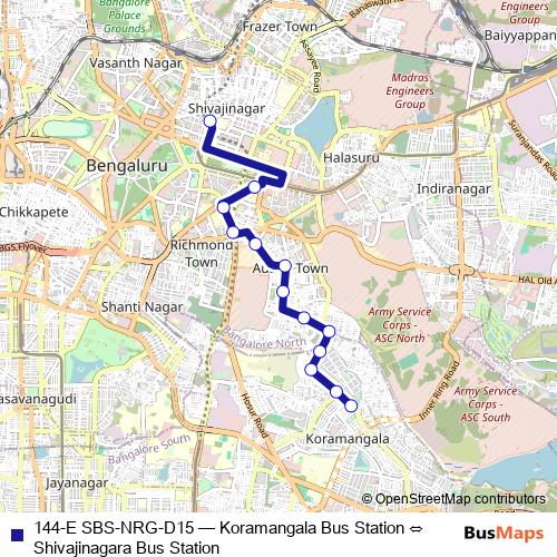 144-E SBS-NRG-D15 bus Line Map