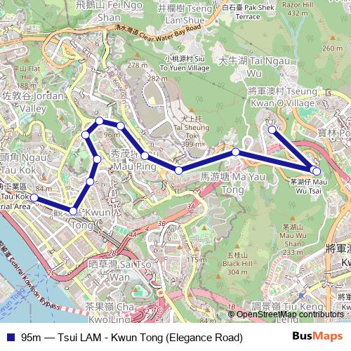 95m bus Line Map