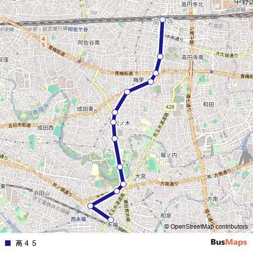 高４５ bus Line Map