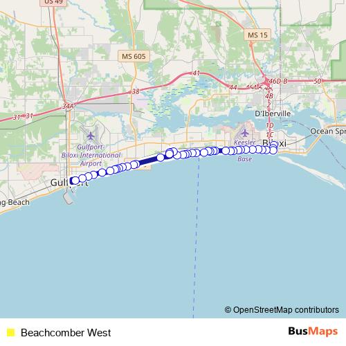 Beachcomber West bus Line Map