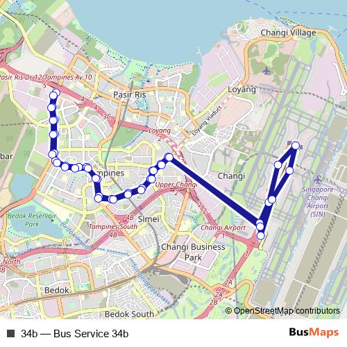 34b bus Line Map