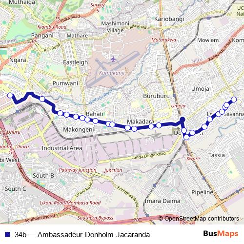 34b bus Line Map