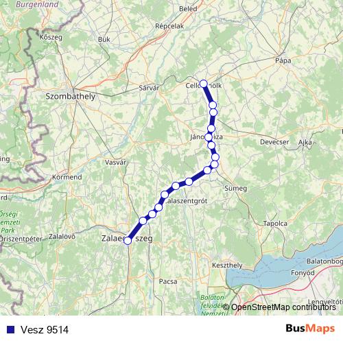 Vesz 9514 rail Line Map