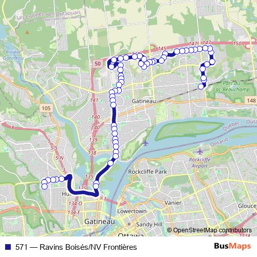 571 bus Line Map