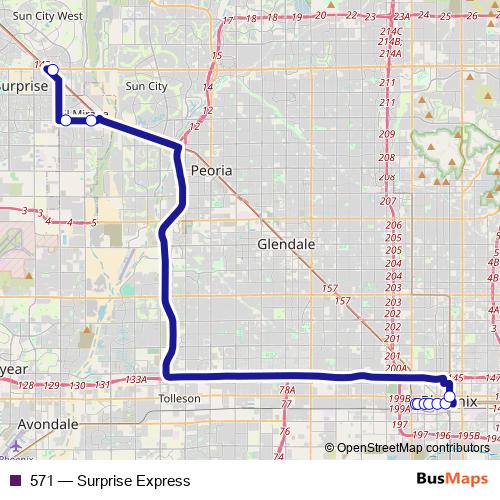 571 bus Line Map