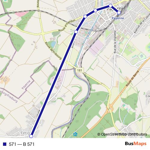 571 bus Line Map