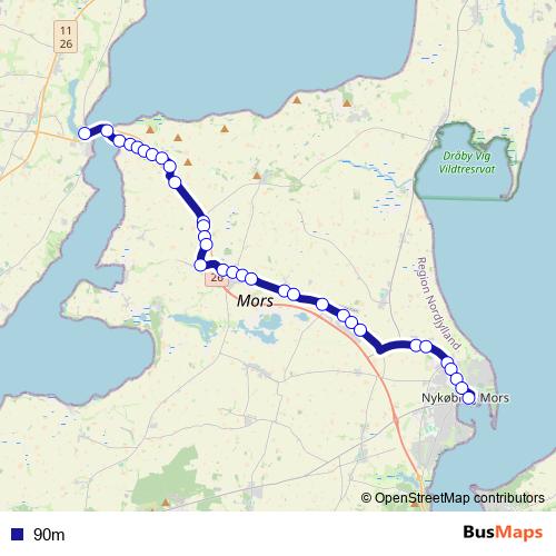 90m bus Line Map