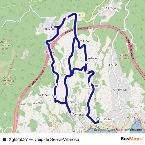 Xg625027 bus Line Map