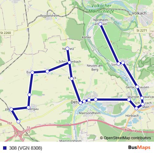 308 (VGN 8308) bus Line Map