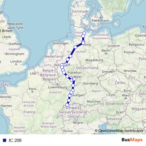 IC 209 rail Line Map
